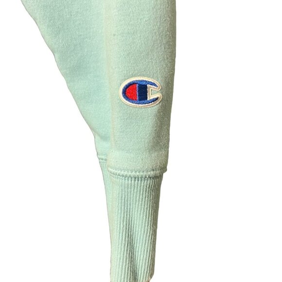 Champion Pullover Hoodie Embroidered Logo Blue Rainbow Sweatshirt Size M - Picture 5 of 10